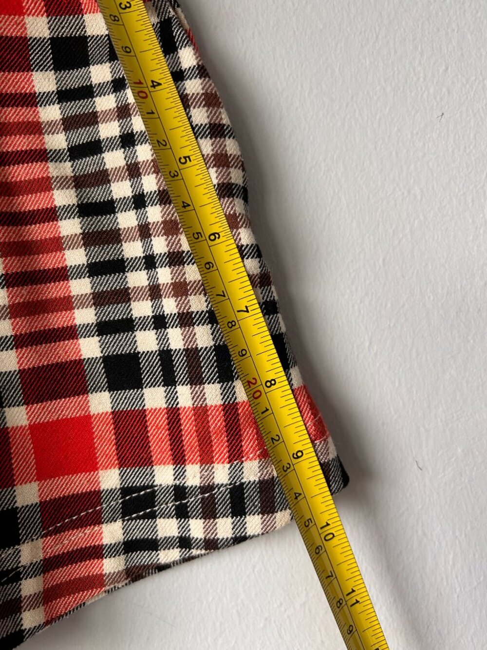 Free People Plaid Checkered High Rise Zip Front Mini Shorts Size 2 - Picture 7 of 8